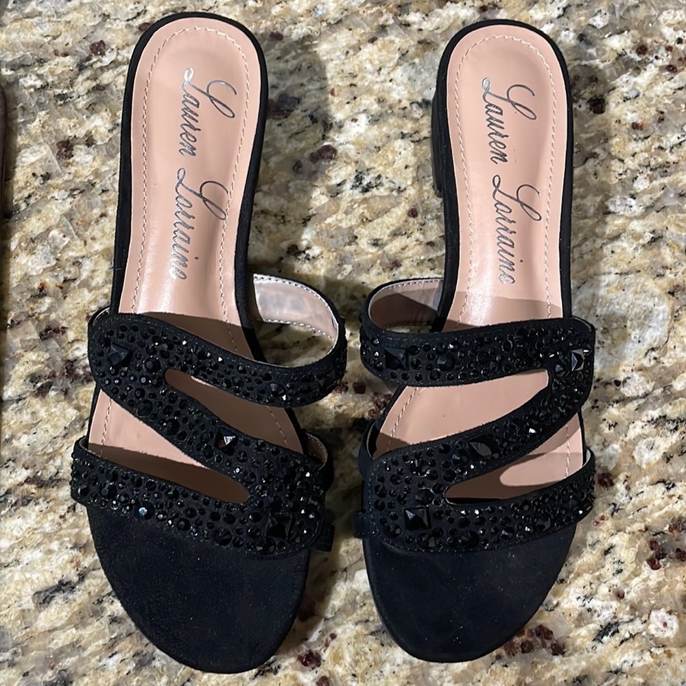 Black Embellished Sandals